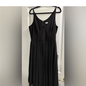 Dress the Population Black Sleeveless V-Neck Midi Dress